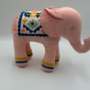 Pillowfort Pink Elephant Boho Plush Pillow With Embroidered Blanket Tassel